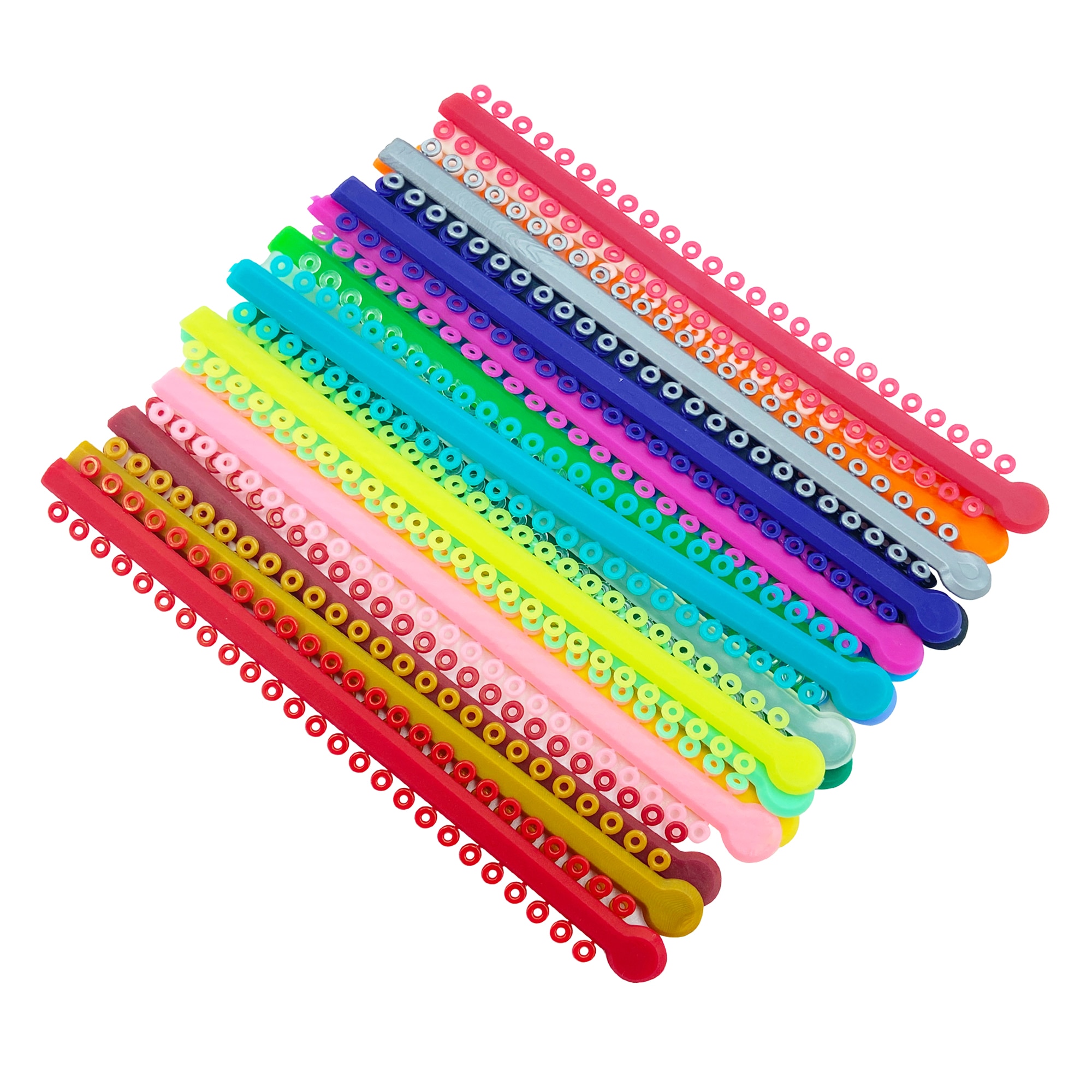 WELL CK 1000 Ties=20 Sticks Dental Orthodontic Elastic Ligature Ties Colorful Bands for Brackets Braces Orthodontics Treatment