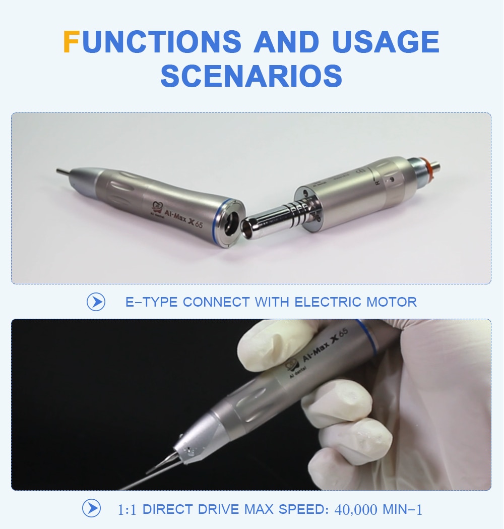 Dental contra angle handpiece 1:5/1:1/4:1/16:1 low speed hand piece single water spray E-type connector without fiber optic