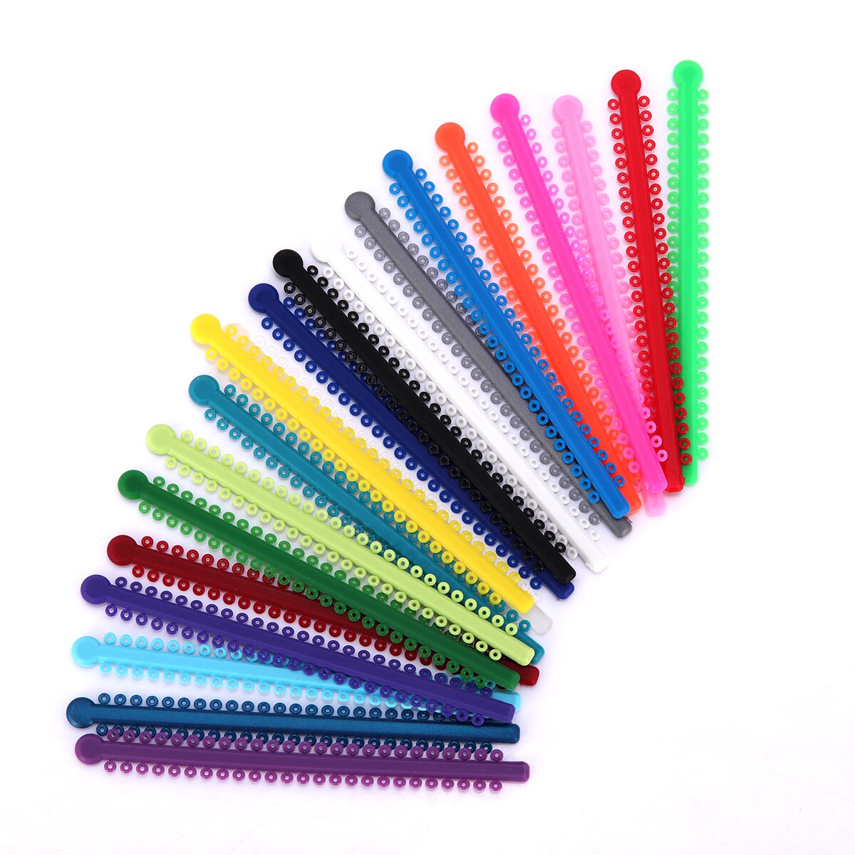 AZDENT 1000 Ties=20 Sticks Dental Orthodontic Elastic Ligature Ties Colorful Bands for Brackets Braces Orthodontics Treatment