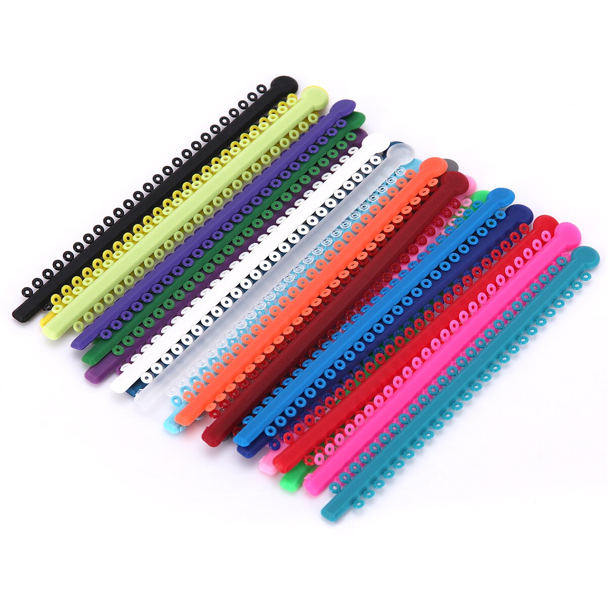 AZDENT 1000 Ties=20 Sticks Dental Orthodontic Elastic Ligature Ties Colorful Bands for Brackets Braces Orthodontics Treatment