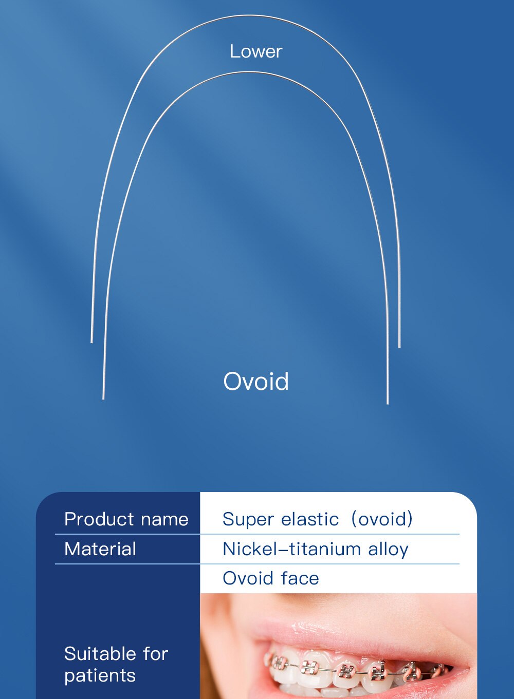 10PCS/Pack AZDENT Dental Orthodontic Super Elastic Niti Round Arch Wires Ovoid Form Archwire Upper Lower