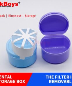 Alternative view of Denture Bath Box Organizer Dental False Teeth Storage Box with Hanging Net Container Cleaning Teeth Cases Artificial Tooth Boxes
