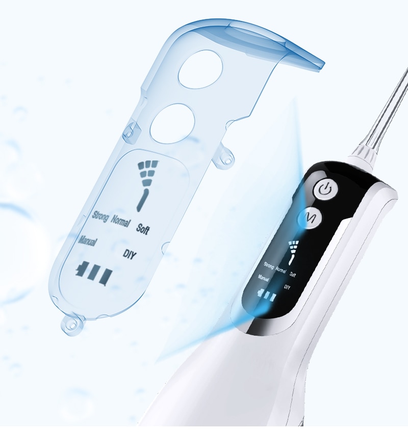 Schoben Portable Oral Irrigator USB Rechargeable Water Flosser Dental Water Jet 330ML Water Tank IPX7 Waterproof Teeth Cleaner