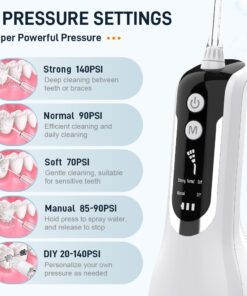 Alternative view of Schoben Portable Oral Irrigator USB Rechargeable Water Flosser Dental Water Jet 330ML Water Tank IPX7 Waterproof Teeth Cleaner