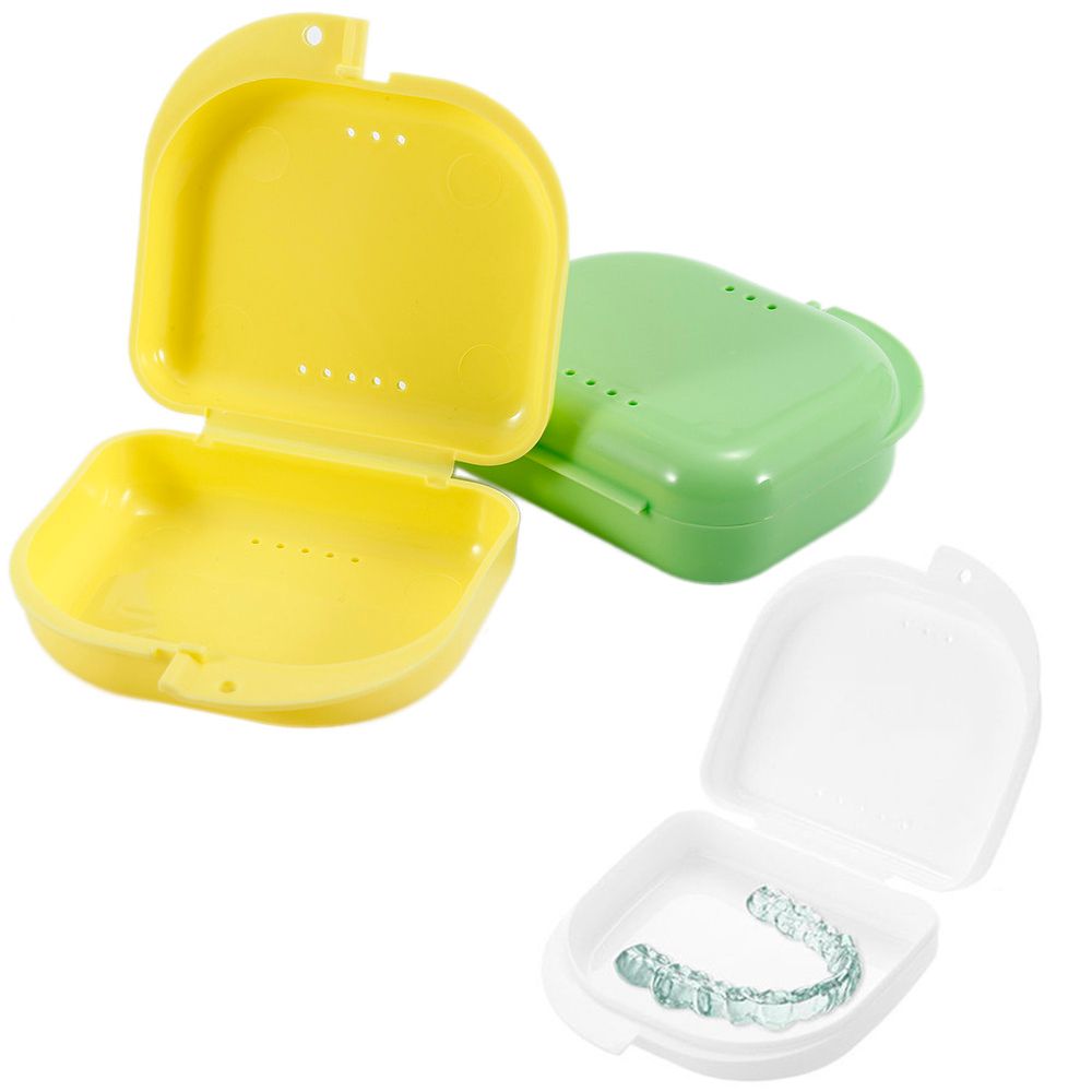 Denture Storage Box Dental Retainer Orthodontic Mouth Guard Container Plastic Oral Hygiene Supplies Tray Dental Appliance Case