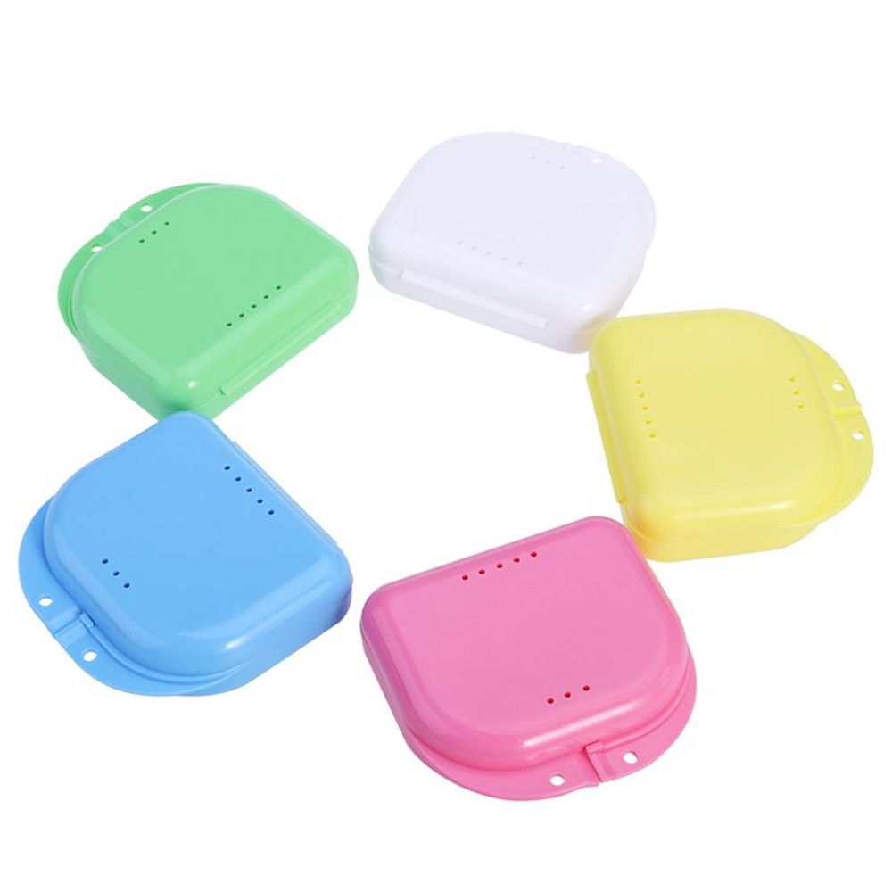 Denture Storage Box Dental Retainer Orthodontic Mouth Guard Container Plastic Oral Hygiene Supplies Tray Dental Appliance Case