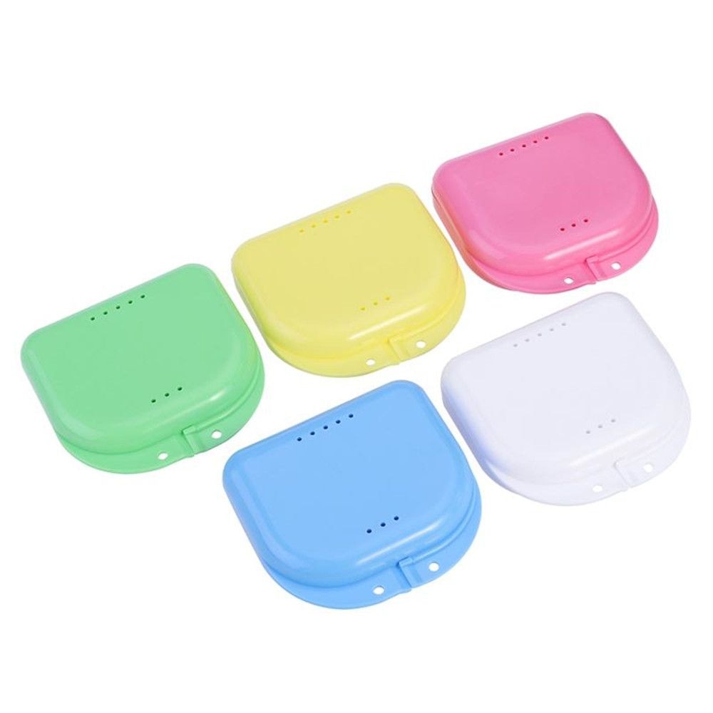 Denture Storage Box Dental Retainer Orthodontic Mouth Guard Container Plastic Oral Hygiene Supplies Tray Dental Appliance Case