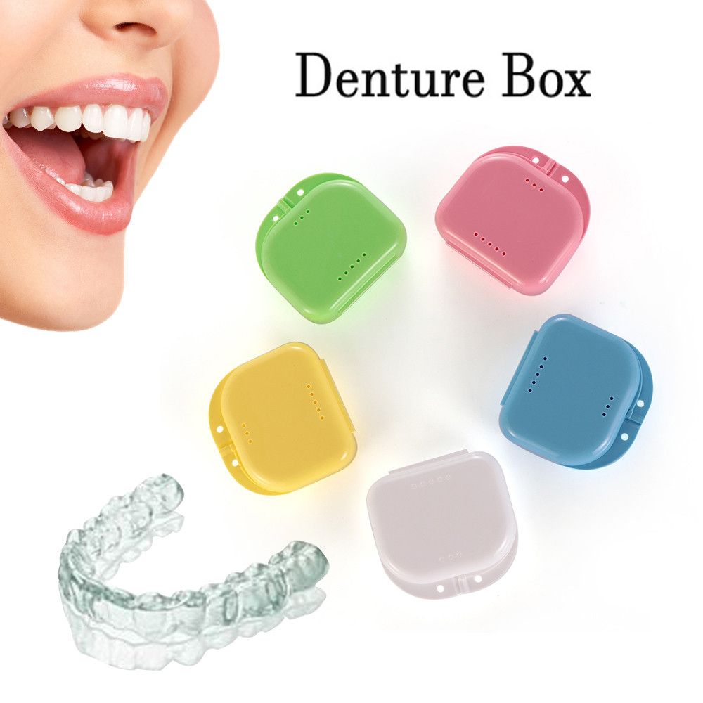 Denture Storage Box Dental Retainer Orthodontic Mouth Guard Container Plastic Oral Hygiene Supplies Tray Dental Appliance Case