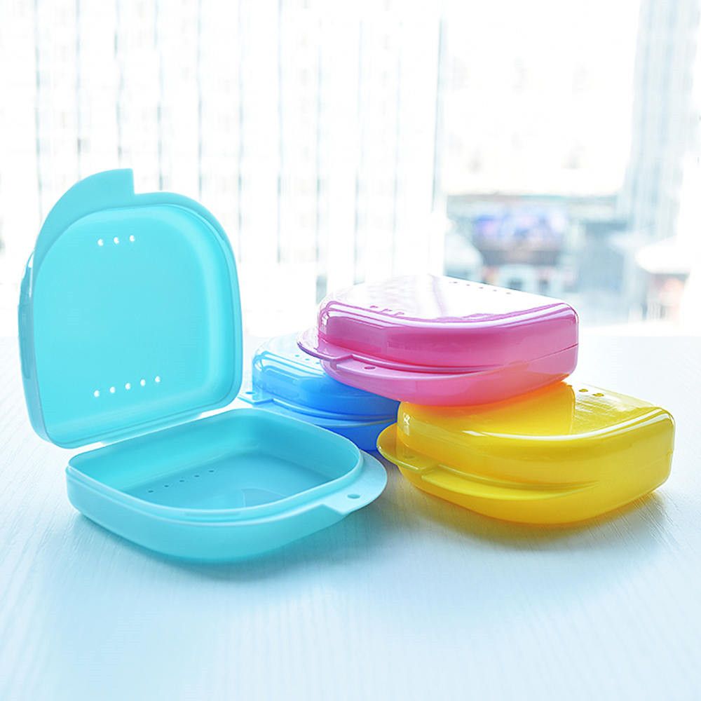 Denture Storage Box Dental Retainer Orthodontic Mouth Guard Container Plastic Oral Hygiene Supplies Tray Dental Appliance Case