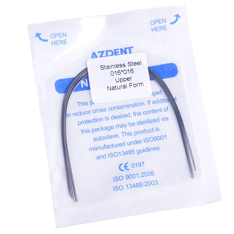 10PCS/Pack AZDENT Dental Orthodontic Stainless Steel Rectangular Arch Wires Natural Form Upper Lower Archwire