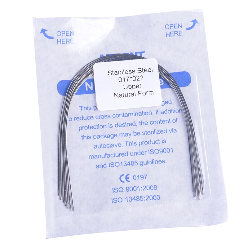 10PCS/Pack AZDENT Dental Orthodontic Stainless Steel Rectangular Arch Wires Natural Form Upper Lower Archwire