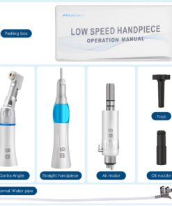Alternative view of Dental Low Speed Handpiece External Water Spray Contra Angle Straight Handpiece Air Motor 2/4 Holes Dental Handpiece
