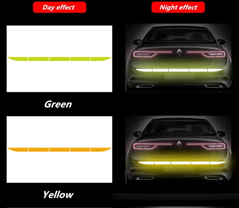 Car Wheel Hub Reflective Stripes Door Safety Opening Warning Sticker Tape Auto Rear Warning Reflective Tape Car Accessories