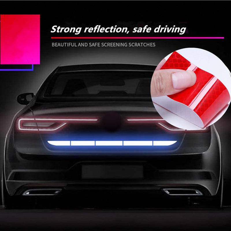 Car Wheel Hub Reflective Stripes Door Safety Opening Warning Sticker Tape Auto Rear Warning Reflective Tape Car Accessories