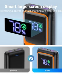 Alternative view of QOOVI Power Bank 20000mAh External Large Battery Capacity PD 22.5W Fast Charging Portable Charger Powerbank For iPhone Xiaomi