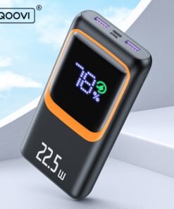 QOOVI Power Bank 20000mAh External Large Battery Capacity PD 22.5W Fast Charging Portable Charger Powerbank For iPhone Xiaomi