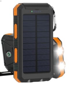 Portable Solar Power Bank 20000mAh External Battery Charging Poverbank External Battery Charger LED Light for All Smartphones