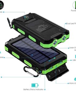 Alternative view of 20000mAh Portable Solar Power Bank Charging Poverbank Three defenses External Battery Charger Strong LED Light Double USB Power