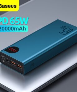 Baseus 65W Power Bank 20000mAh Portable Charging Powerbank Mobile Phone External Battery PD QC 3.0 Charger 22.5W Poverbank 20000