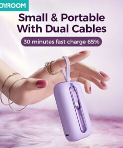 Joyroom Mini 22.5W Power Bank Fast Charging Powerbank With Type-C For iPhone Cable 10000mAh PD QC3.0 Charger For Samsung Xiaomi