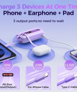 Alternative view of Joyroom Mini 22.5W Power Bank Fast Charging Powerbank With Type-C For iPhone Cable 10000mAh PD QC3.0 Charger For Samsung Xiaomi