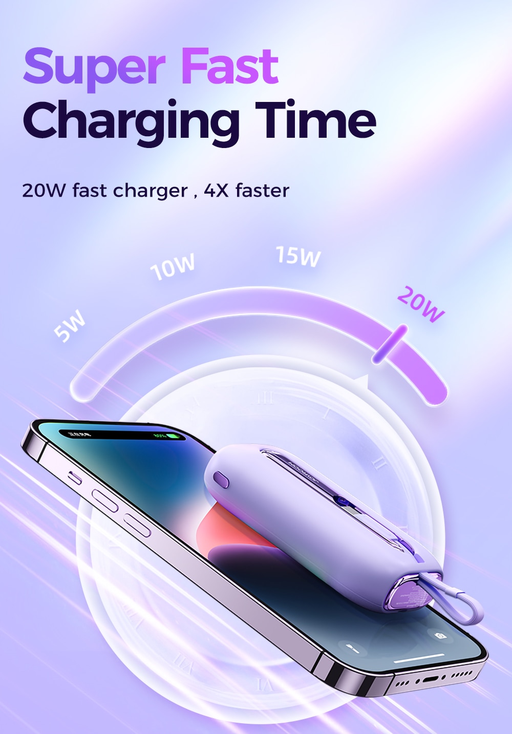 Joyroom Mini 22.5W Power Bank Fast Charging Powerbank With Type-C For iPhone Cable 10000mAh PD QC3.0 Charger For Samsung Xiaomi