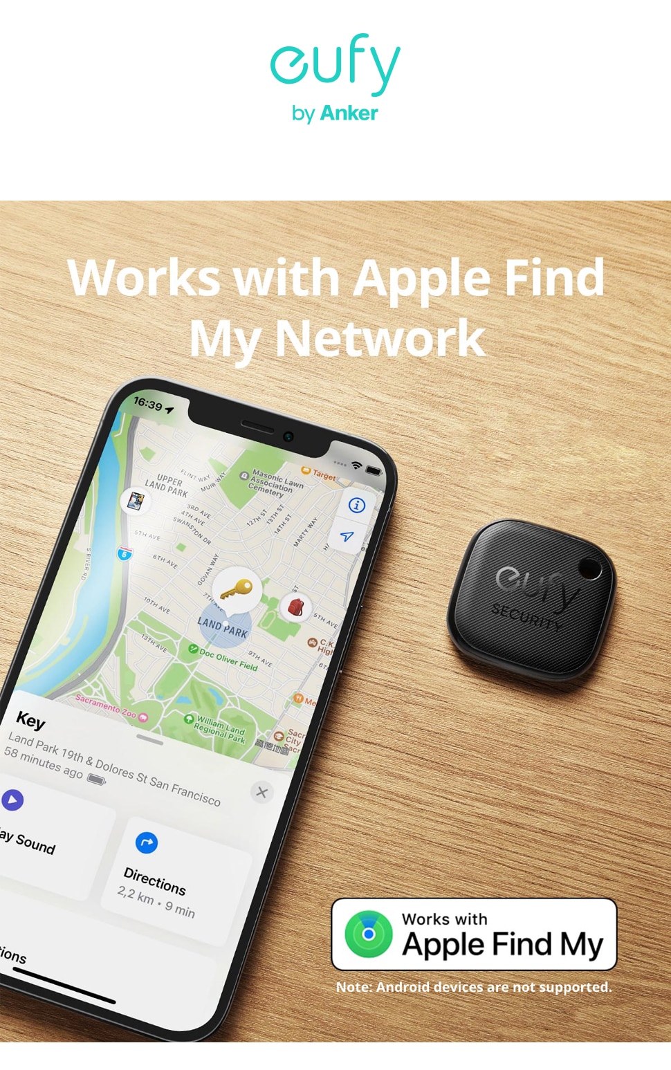 eufy Security SmartTrack Link Works With Apple Find My Key Finder Bluetooth Tracker For Earbuds and Luggage Phone Finder IOS