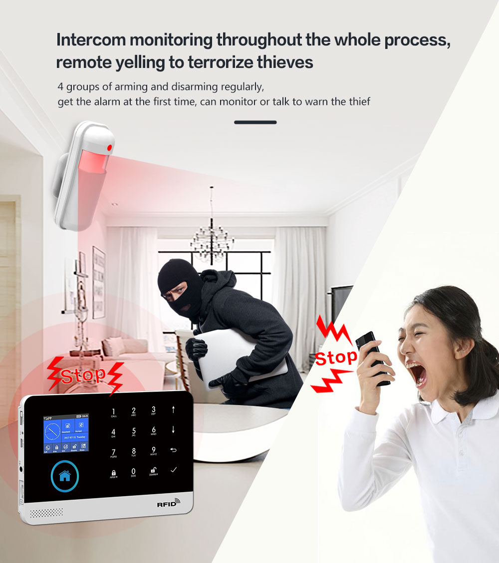 GauTone PG103 Alarm System for Home Burglar Security 433MHz WiFi GSM Alarm Wireless Tuya Smart House App Control