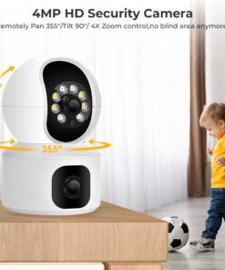 Alternative view of BESDER 4MP WiFi Camera with Dual Screens Baby Monitor Night Vision Indoor Mini PTZ Security IP Camera CCTV Surveillance Cameras