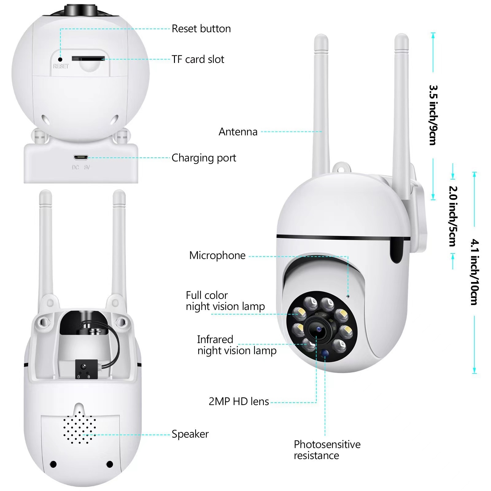 Outdoor 5MP Surveillance Camera CCTV IP Wifi Camera Waterproof External Security Protection Wireless Home Monitor Motion Trcking