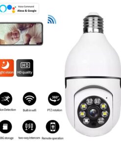 5G Bulb E27 Surveillance Camera Full Color Night Vision Automatic Human Tracking Zoom Indoor Security Monitor Wifi Camera