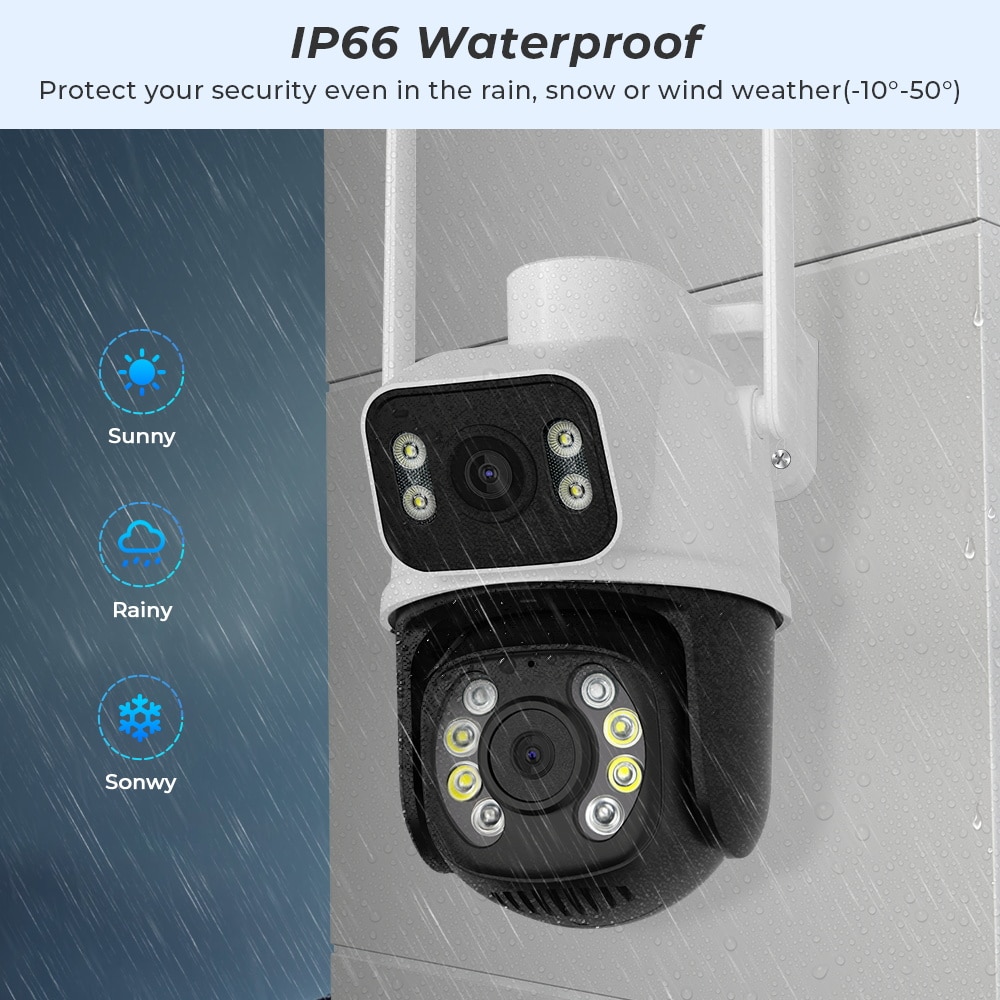 BESDER 8MP PTZ Wifi Camera Outdoor Night Vision Dual Screen Human Detection 4MP Security Protection CCTV Surveillance IP Camera