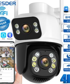 BESDER 8MP PTZ Wifi Camera Outdoor Night Vision Dual Screen Human Detection 4MP Security Protection CCTV Surveillance IP Camera