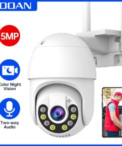 Jooan 5MP Wireless WIFI Camera Outdoor 4X Digital Zoom PTZ IP Camera Night Full Color Audio Waterproof Security CCTV Camera