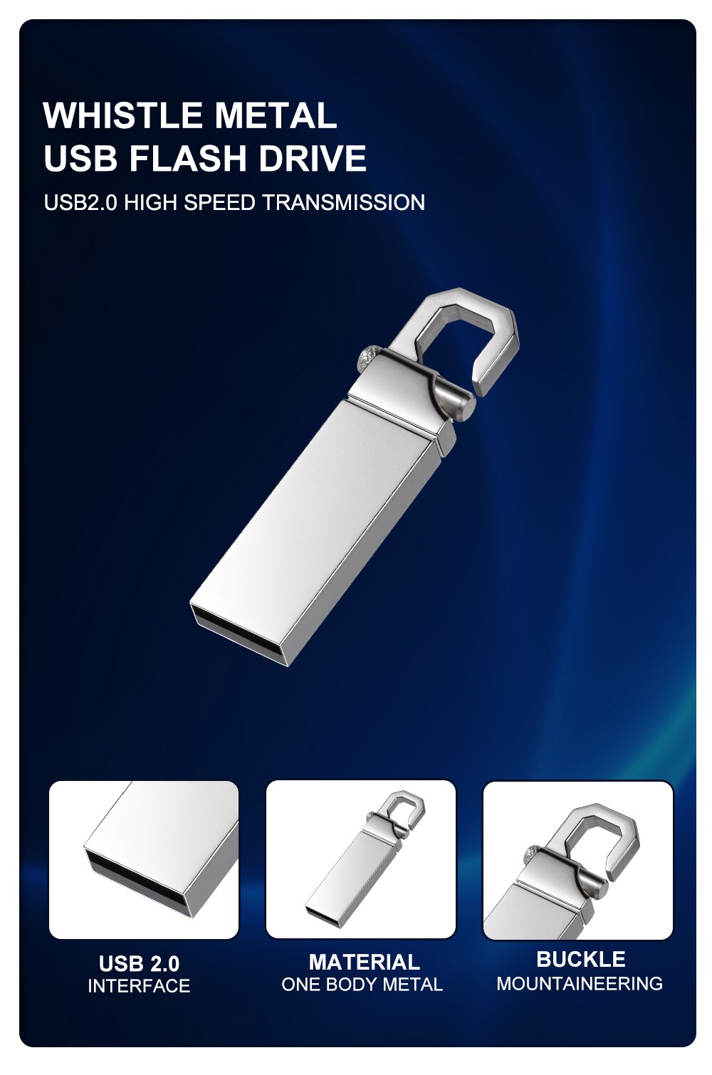 USB 2.0 Flash Drive 64GB Speed Memory Stick Key Ring Pen Drives Metal Pendrive Creative Business Gifts Storage Devices