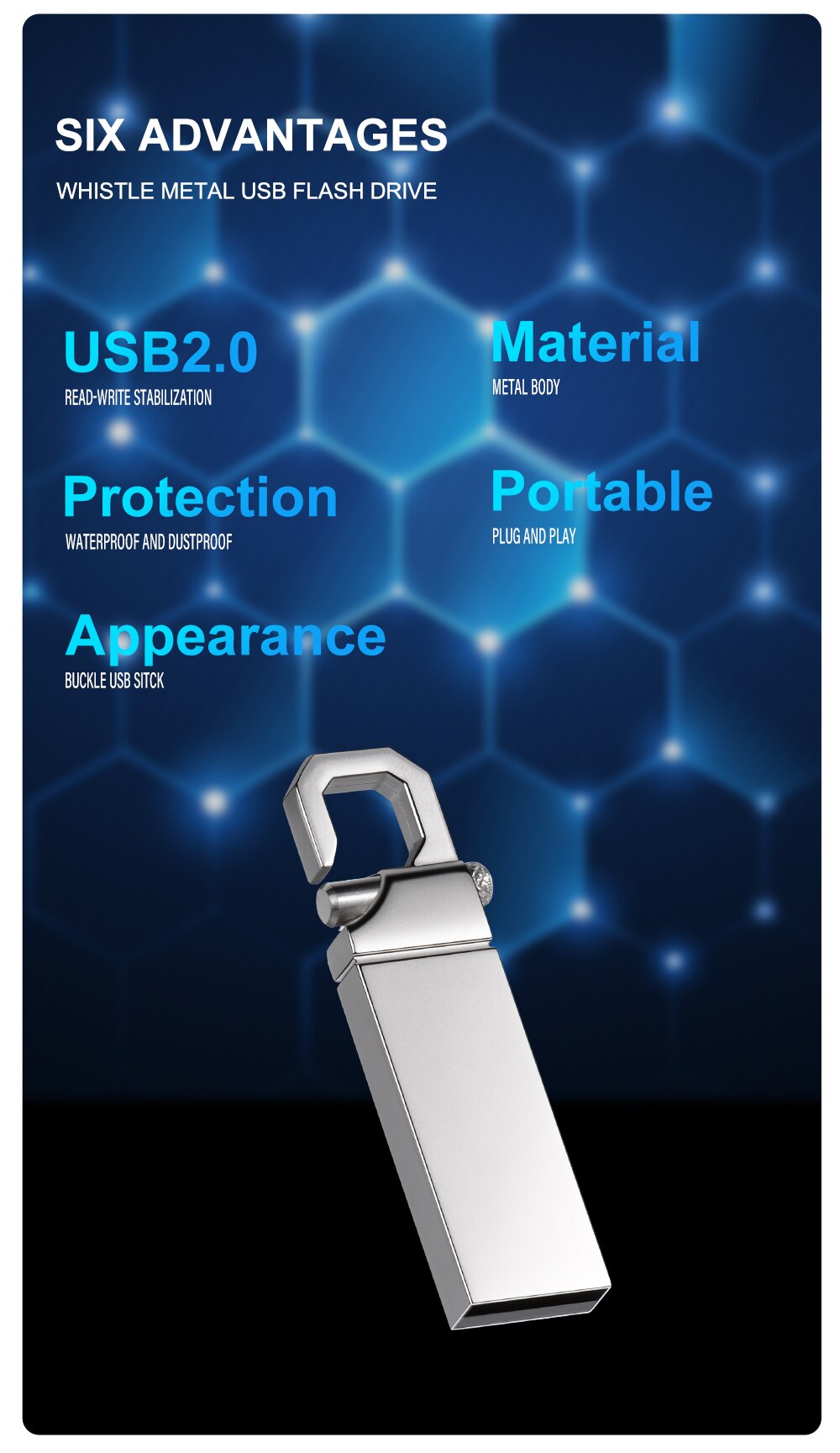 USB 2.0 Flash Drive 64GB Speed Memory Stick Key Ring Pen Drives Metal Pendrive Creative Business Gifts Storage Devices