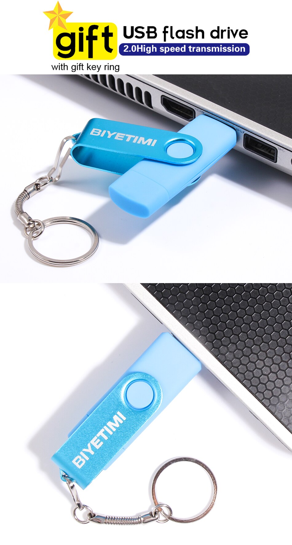 Biyetimi pen drive 128GB Type c storage devices Smartphonecle pendrive 64GB usb 2.0 stick 16gb Flash Drive 32gb