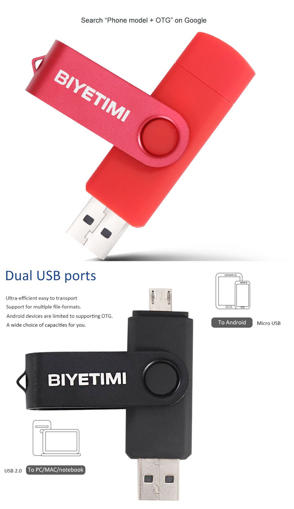 Biyetimi pen drive 128GB Type c storage devices Smartphonecle pendrive 64GB usb 2.0 stick 16gb Flash Drive 32gb