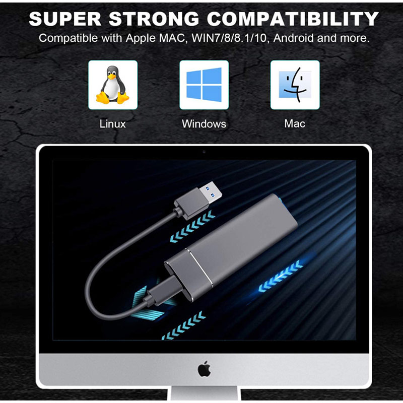 SSD External 500GB 1TB Mobile Solid State Drive Flash Drive Portable TypeC USB Mini Slim High Speed Transfer Flash Memory Device