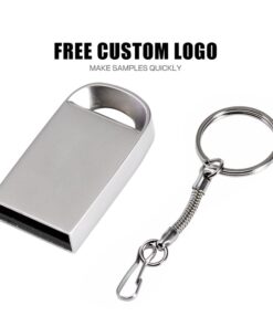 Alternative view of Mini USB Flash Drives Metal Pen Drive 64GB Business Memory Stick Free Key Chain Storage Devices Silver Pendrive U Disk