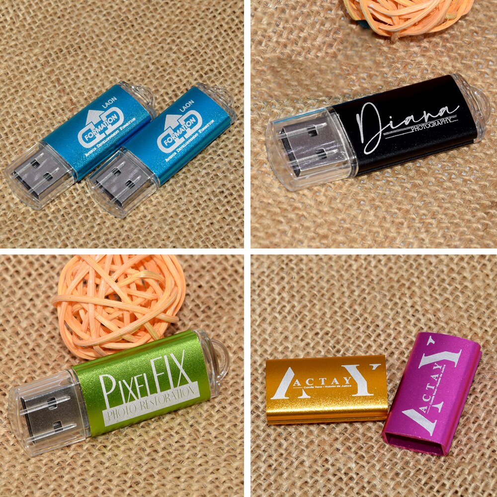 10PCS/LOT Custom Photo Metal Pendrive Key USB Flash Drive 2.0 4GB 8GB 32GB 64GB Storage Device Photo Stick good gifts Memory