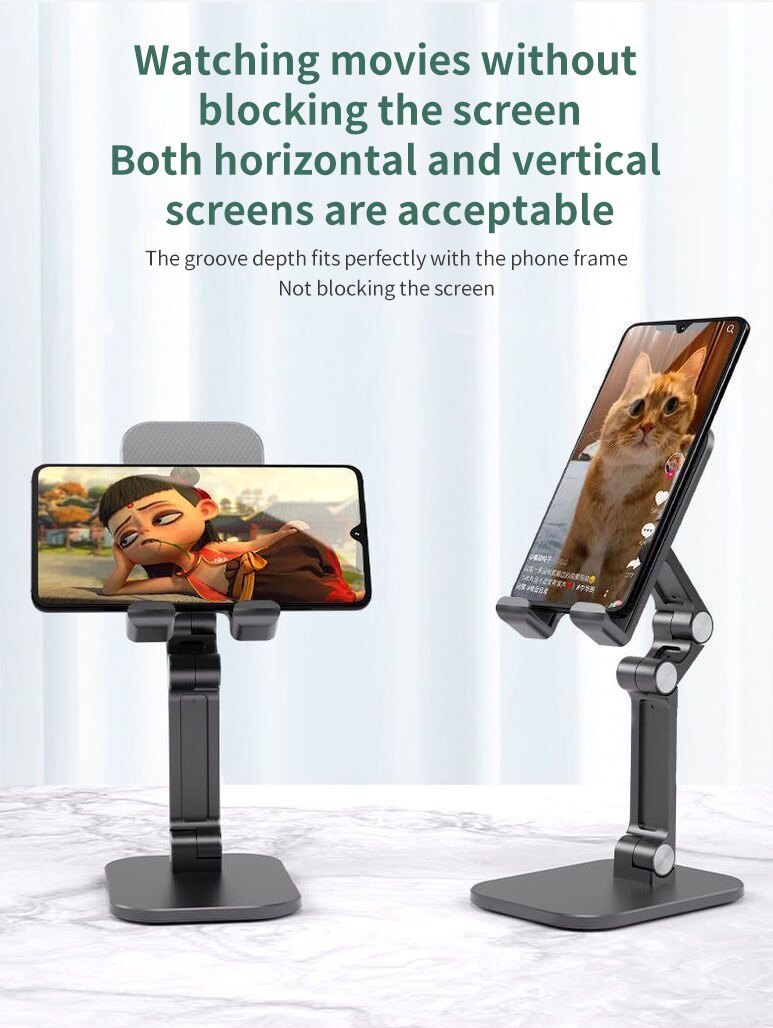 Three Sections Foldable Desk Mobile Phone Holder For iPhone iPad Tablet Flexible Table Desktop Adjustable Cell Smart