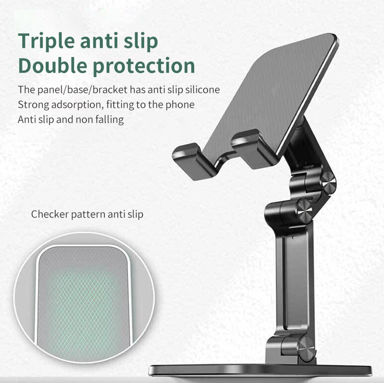 Three Sections Foldable Desk Mobile Phone Holder For iPhone iPad Tablet Flexible Table Desktop Adjustable Cell Smart