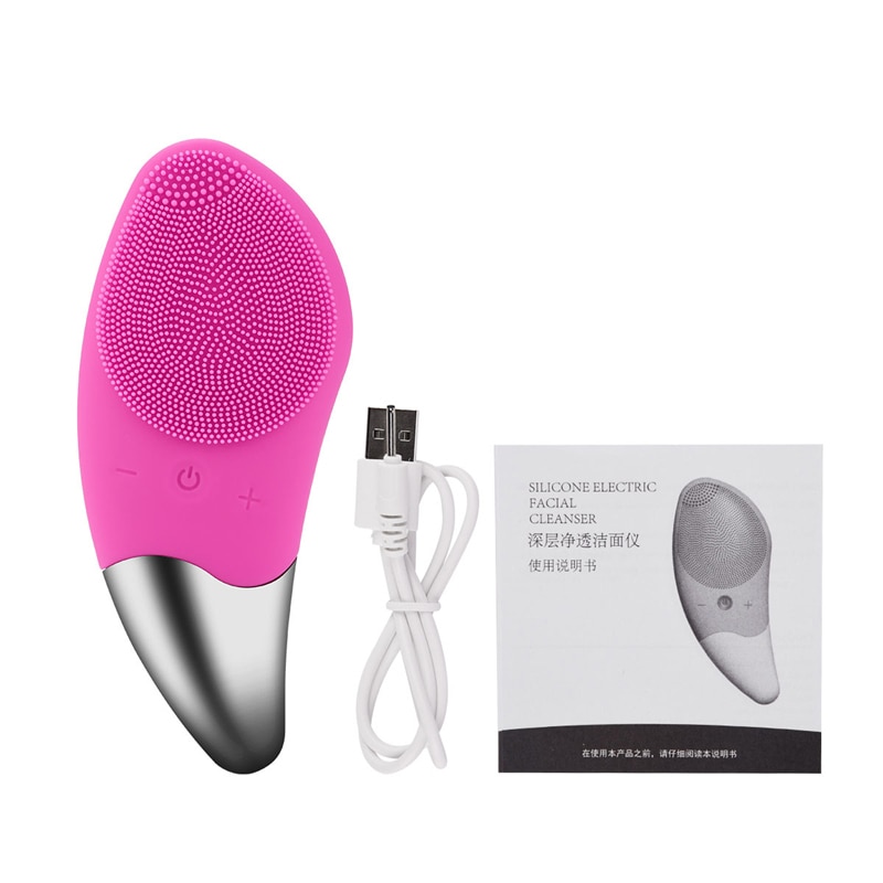 Ergonomic Electric Silicone Facial Cleansing Brush